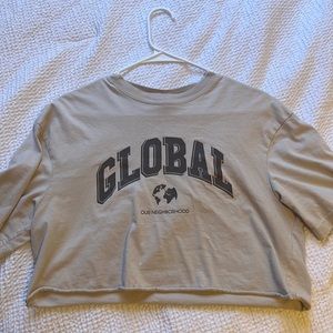 Small cream/tan crop top, barley worn